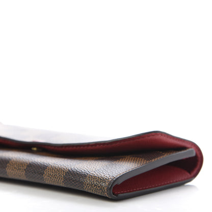 Louis Vuitton Damier Ebene Emilie Wallet Red 6 of 9