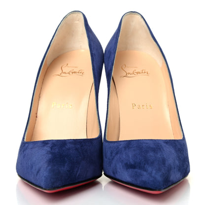 Christian Louboutin Veau Velours Pigalle Follies 100 Pumps 37 Metal Blue 2 of 4