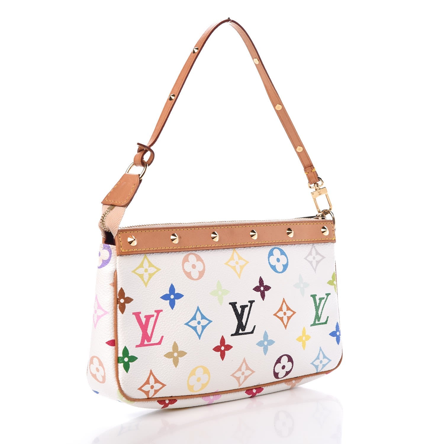 Louis Vuitton Monogram Multicolor Pochette Accessories White 3 of 11
