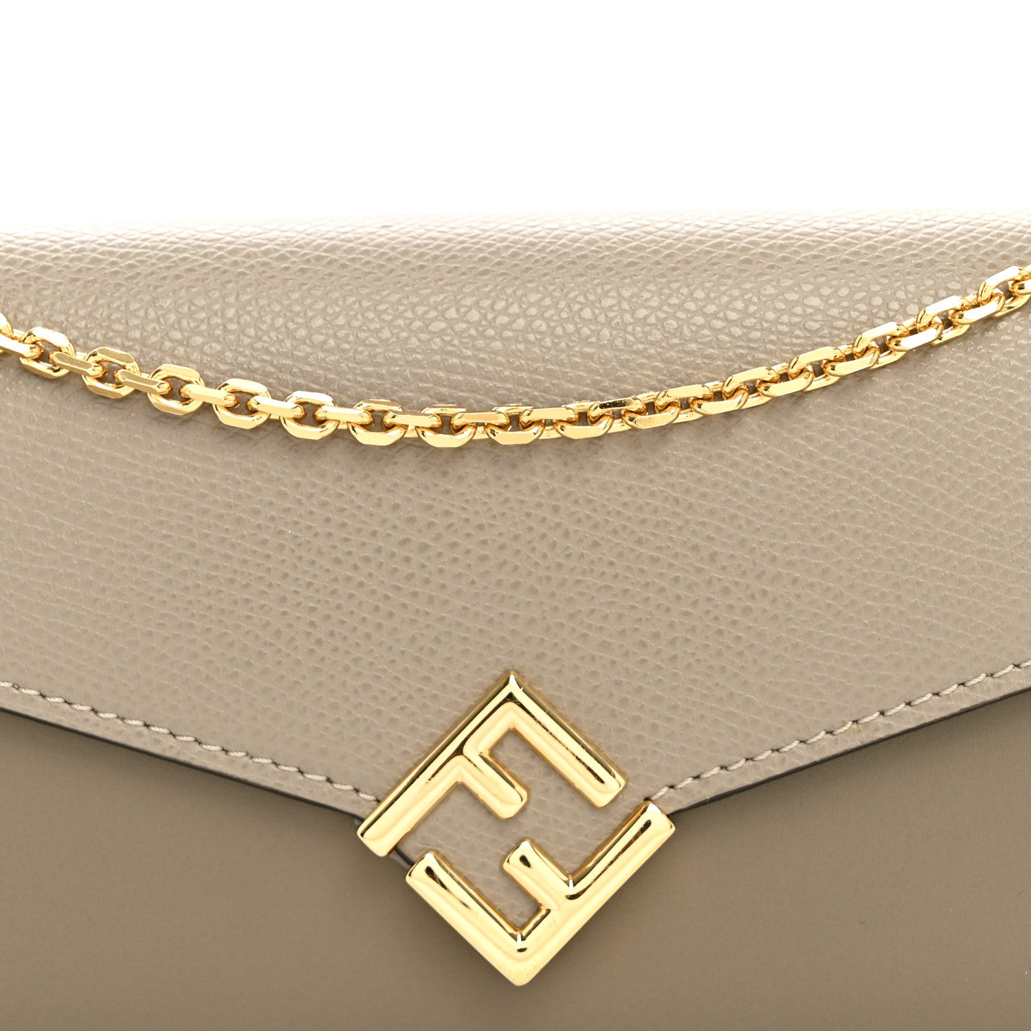 Fendi Vitello King Cruise FF Diamonds Continental Envelope Wallet On Chain Gianduia 8 of 11