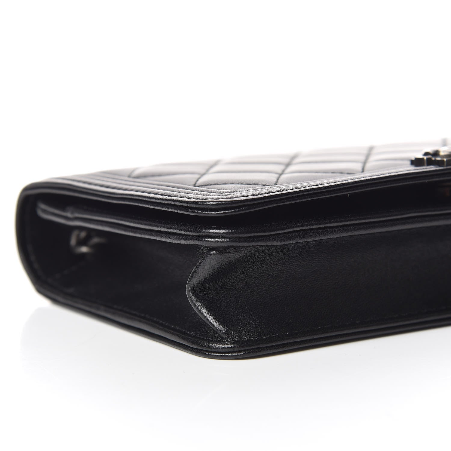 Chanel Lambskin Quilted Boy Wallet On Chain WOC Black 5 of 14