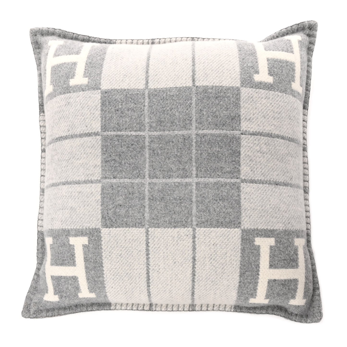 Wool Cashmere Avalon III Pillow PM Ecru Gris Clair