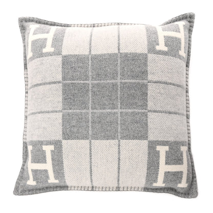 Hermes Wool Cashmere Avalon III Pillow PM Ecru Gris Clair 1 of 3