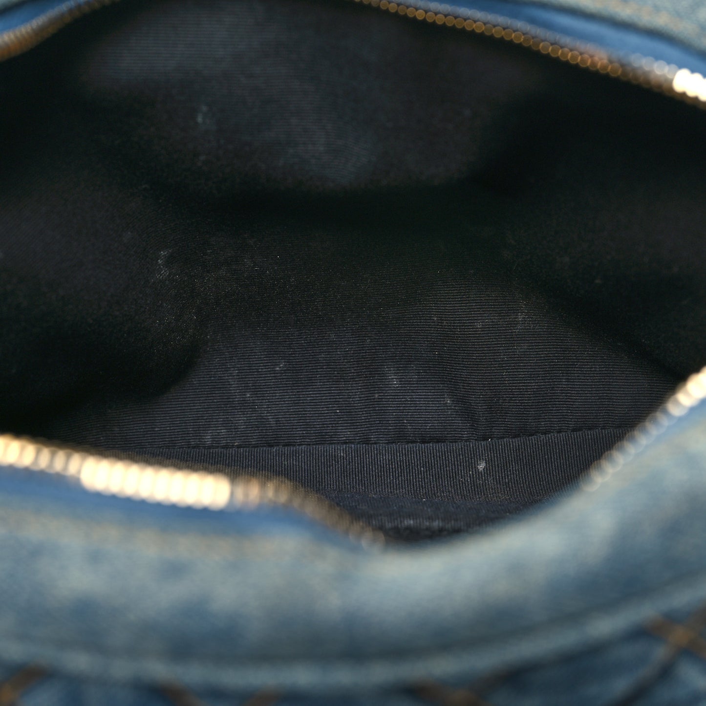 Denim Matelasse Quilted Summer Embroidered Classic Monogram Camera Bag Blue