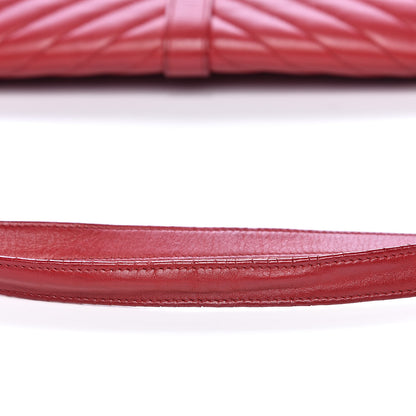 Saint Laurent Lambskin Matelasse Chevron Large Monogram Satchel Red 16 of 20