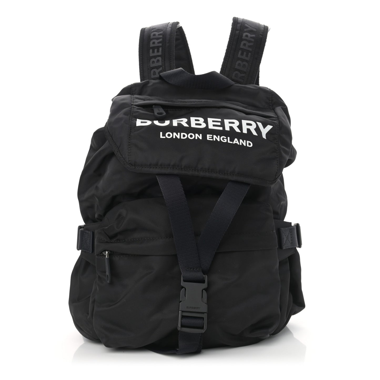 Nylon Logo Print Small Wilfin Backpack Black