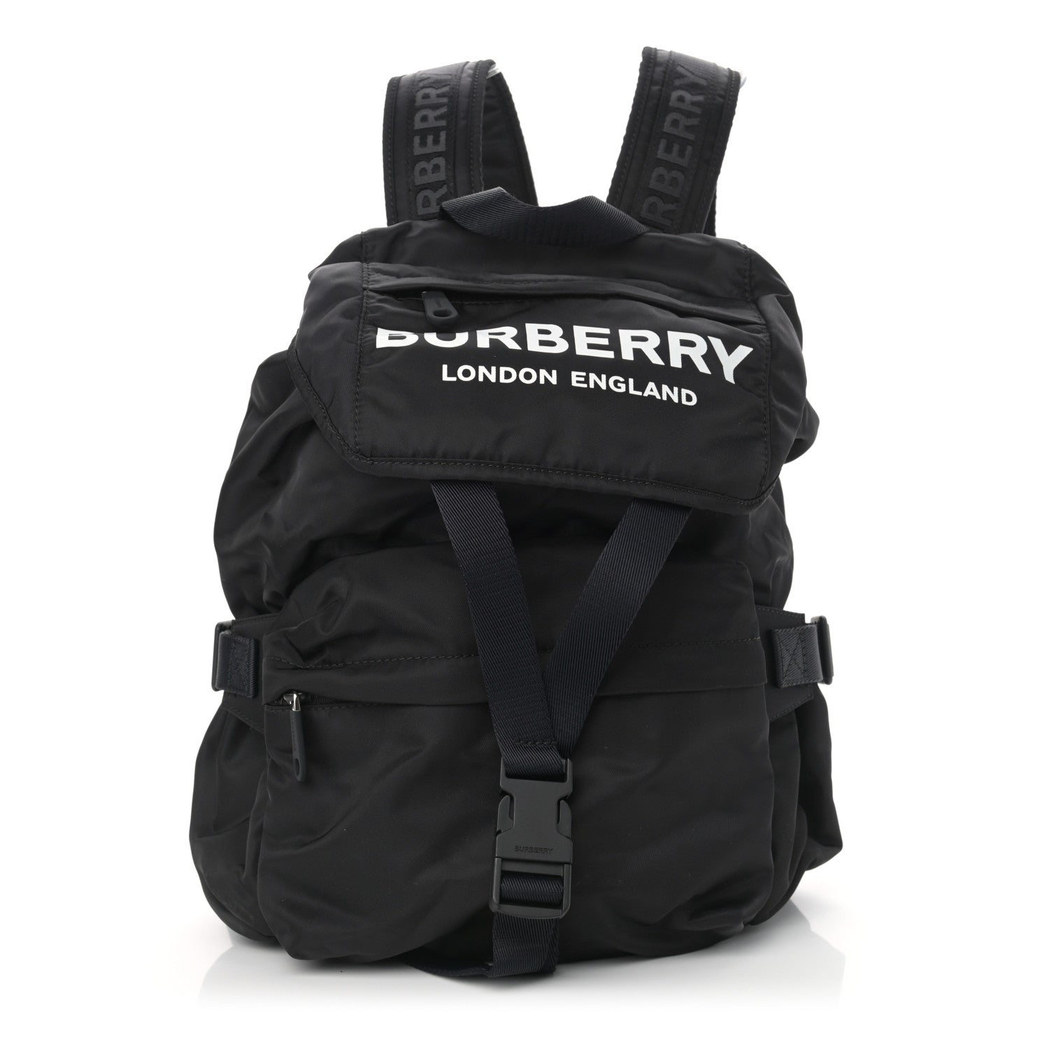 Burberry Nylon Logo Print Small Wilfin Backpack Black 1 of 10