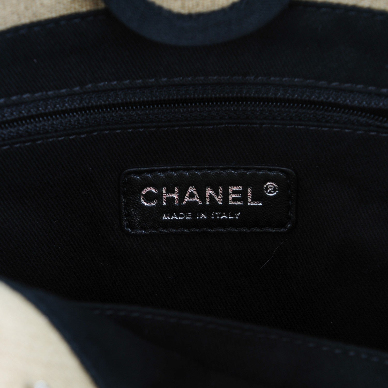 Chanel Canvas Mini Deauville Tote Beige Black 6 of 7