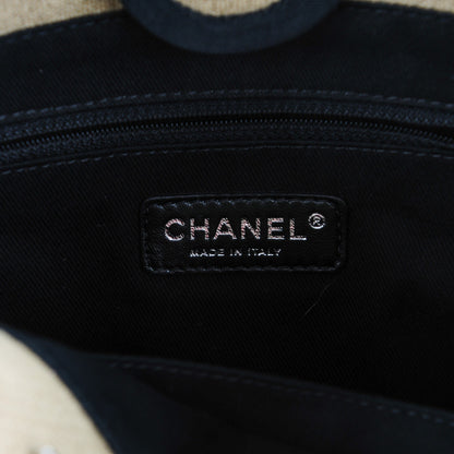 Chanel Canvas Mini Deauville Tote Beige Black 6 of 7