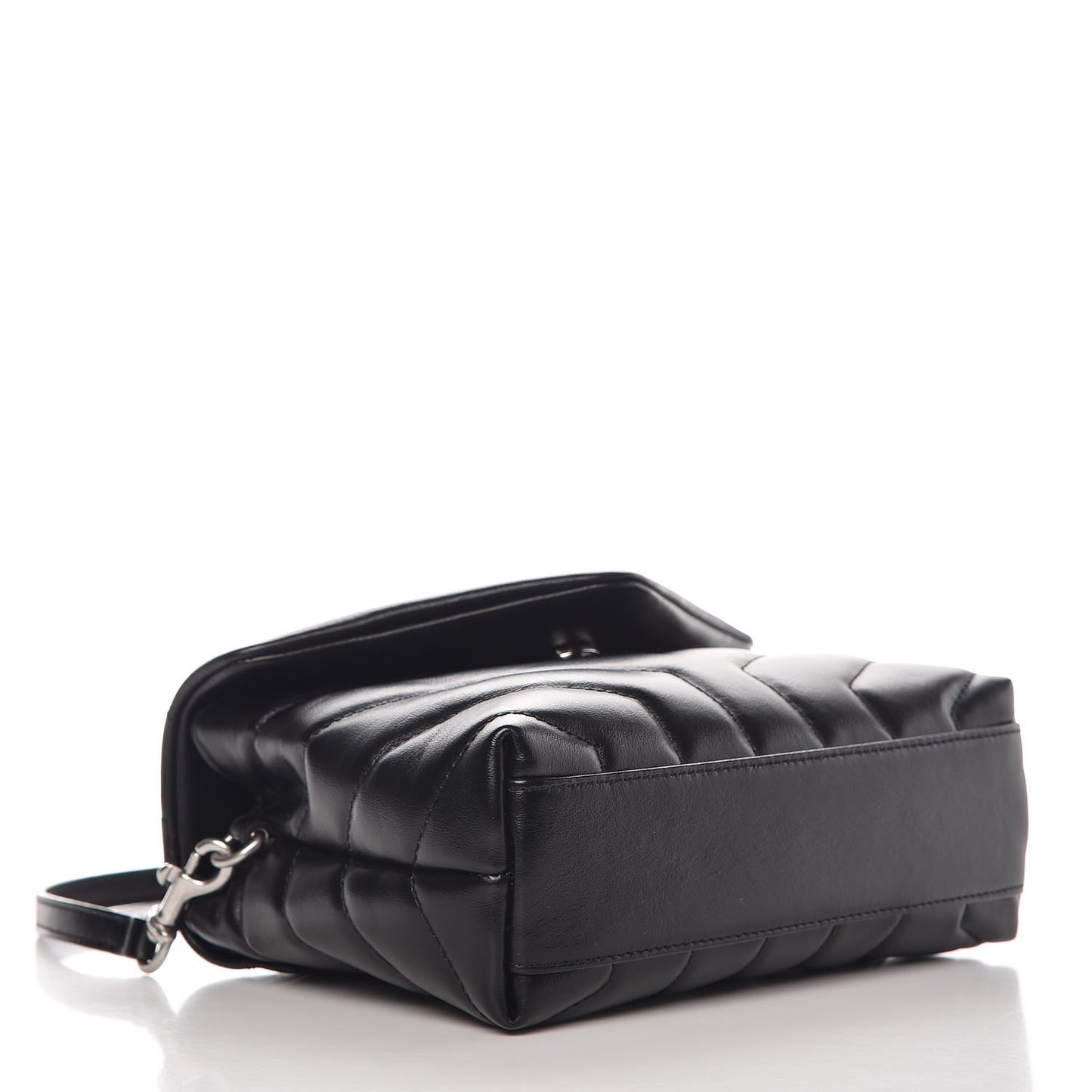 Calfskin Y Quilted Monogram Toy Loulou Crossbody Bag Black