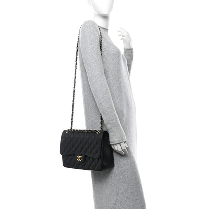 Chanel Caviar Quilted Jumbo Double Flap Black 2 of 12