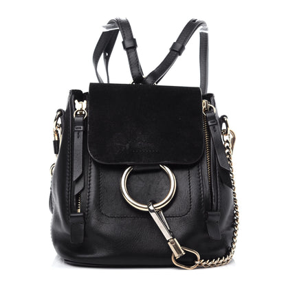 Chloe Suede Calfskin Mini Faye Backpack Black 1 of 10