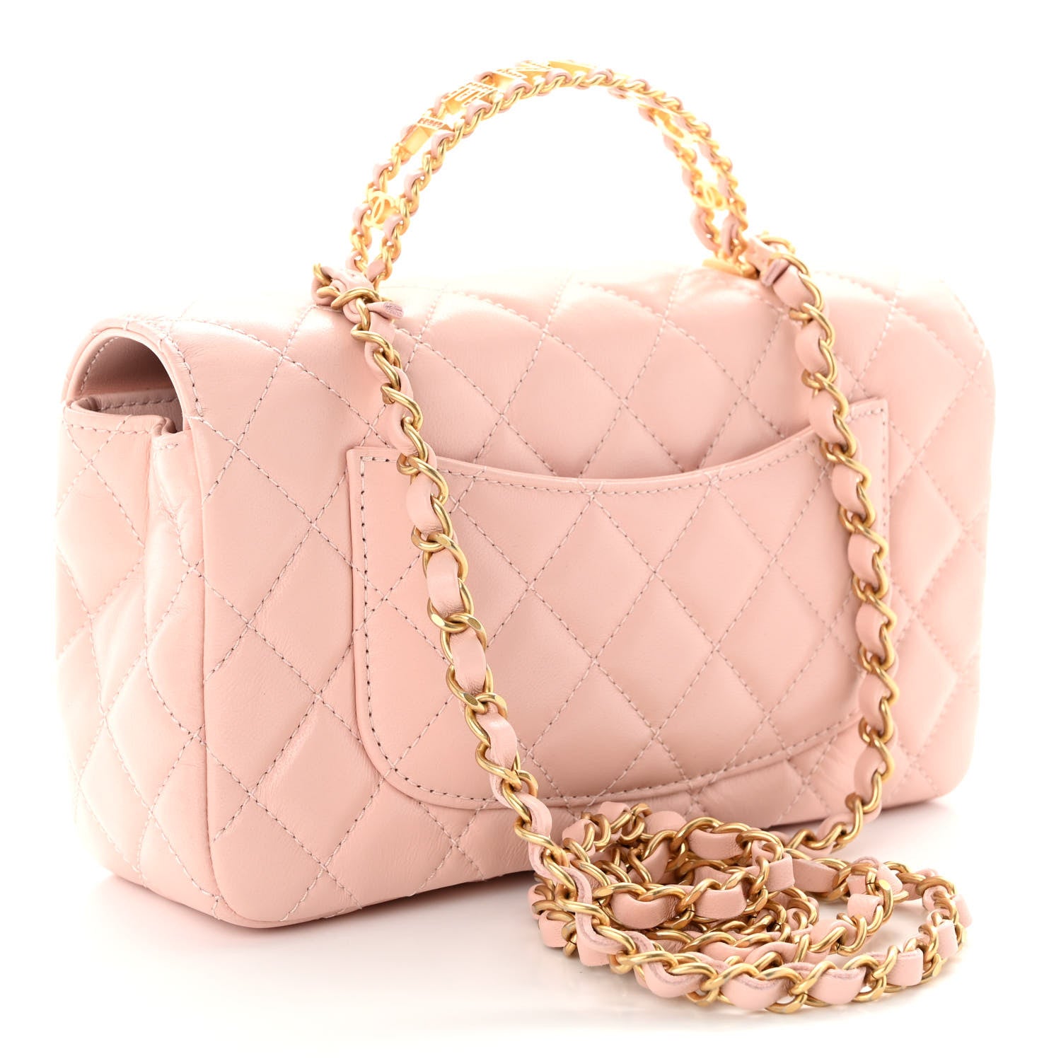 Chanel Lambskin Quilted Mini Strass On Top Flap Light Pink 3 of 11
