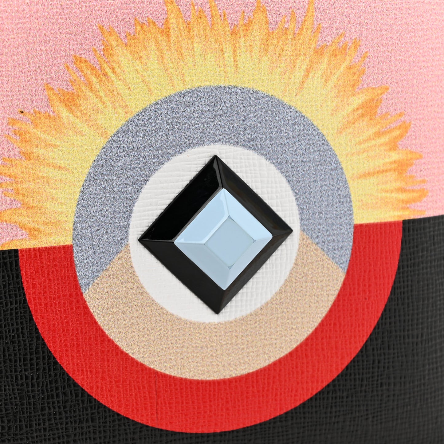 Vitello Elite Century Hypnoteyes Studded Zip Around Wallet Bubblegum Multicolor