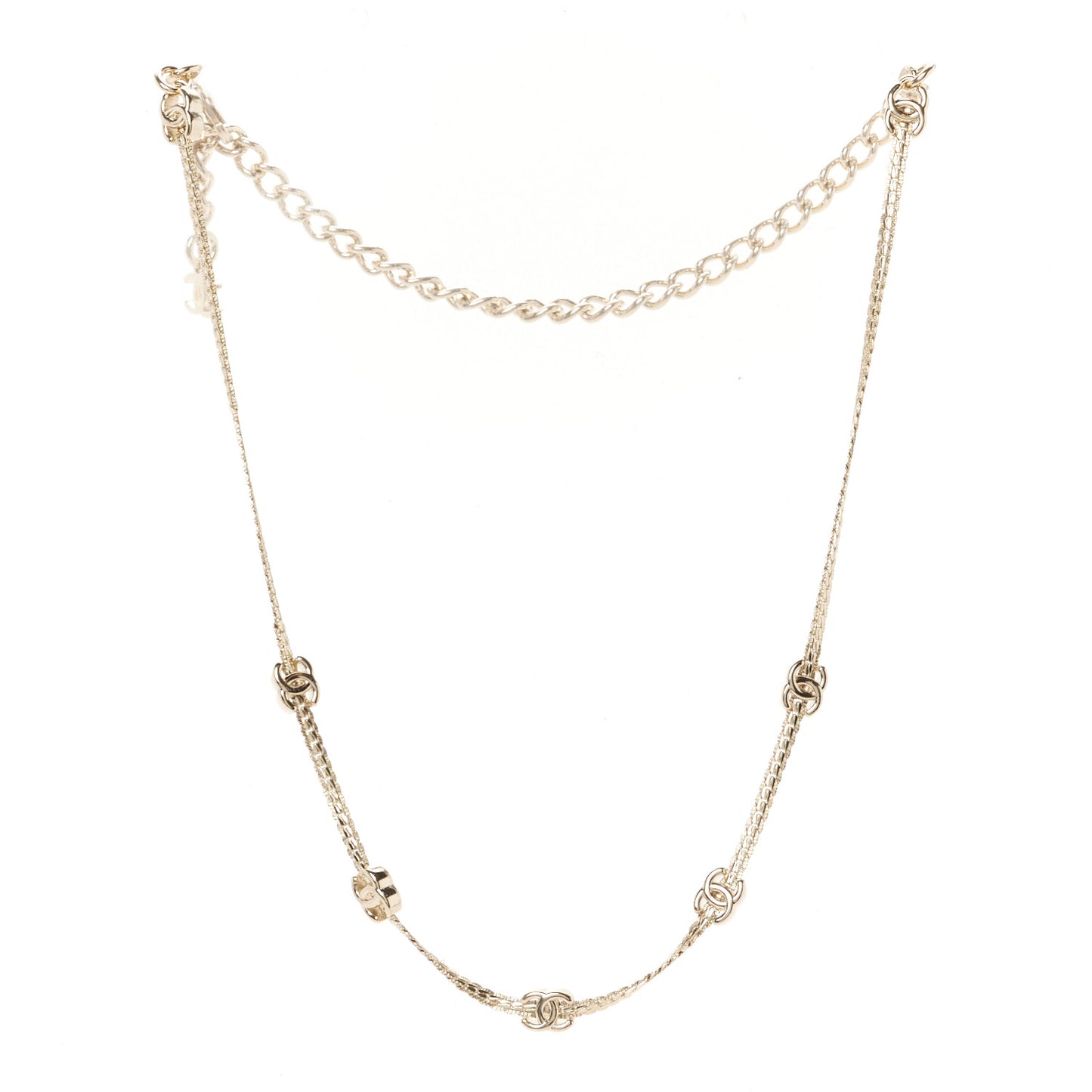 Metal CC Short Chain Necklace Gold