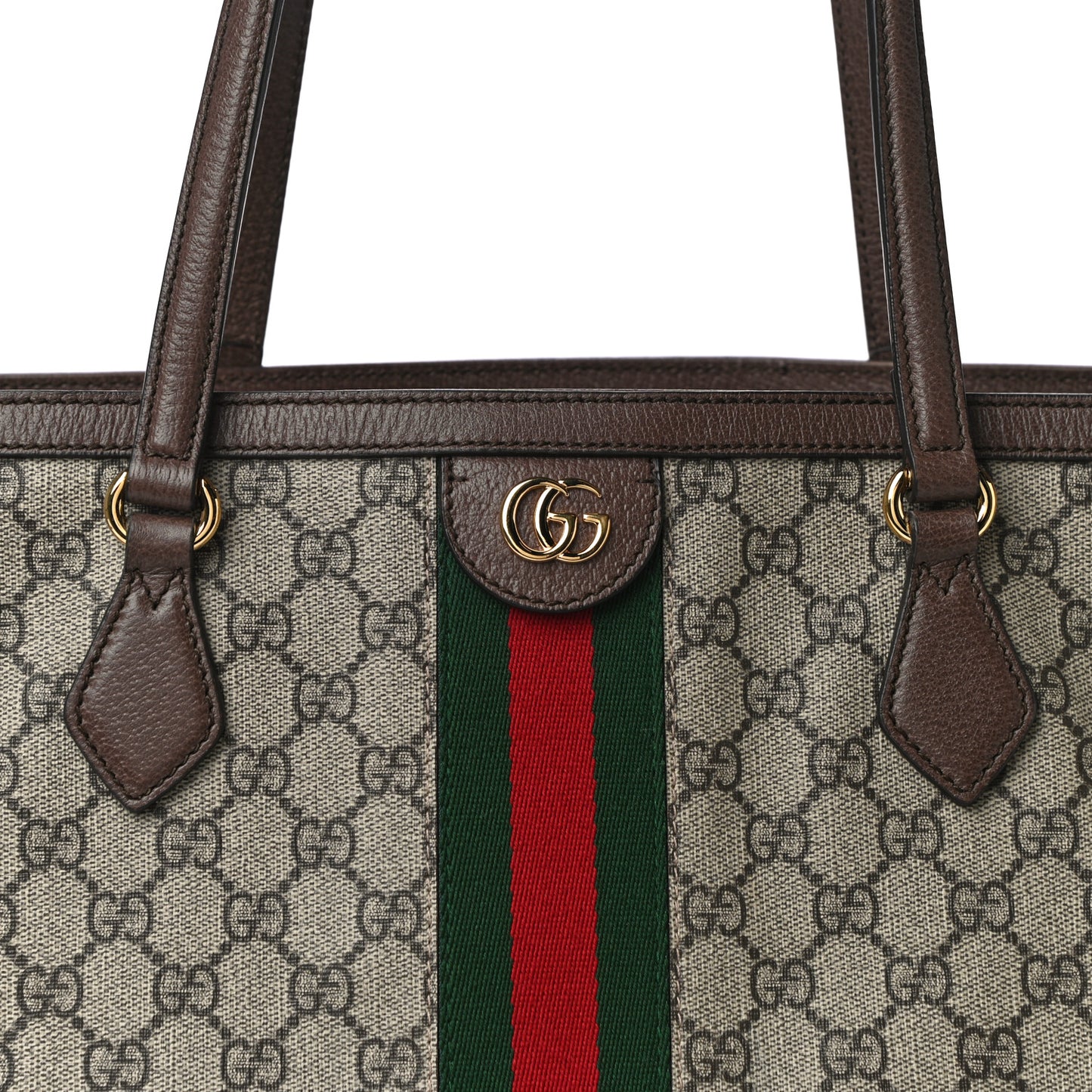 GG Supreme Monogram Medium Ophidia Shopping Tote Brown