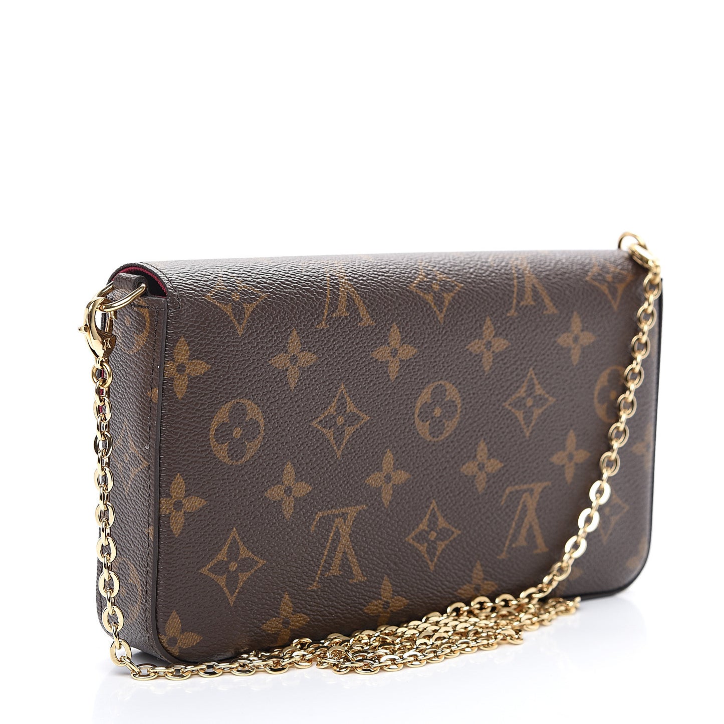 Monogram Pochette Felicie Chain Wallet Fuchsia