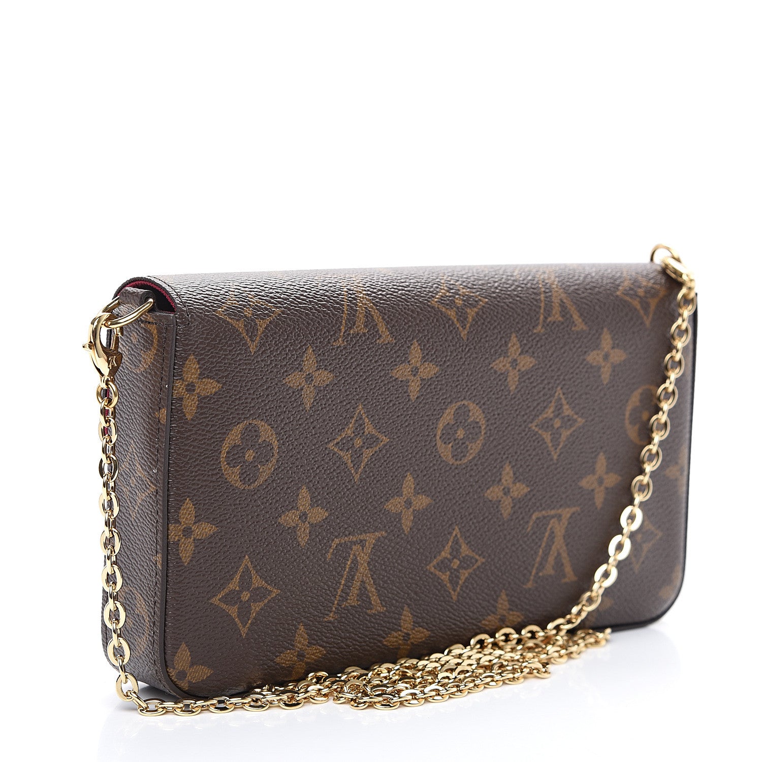 Louis Vuitton Monogram Pochette Felicie Chain Wallet Fuchsia 3 of 10