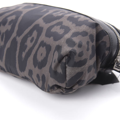 Saint Laurent Nylon Leopard Print City Fold Up Backpack Belt Bag Black 12 of 14