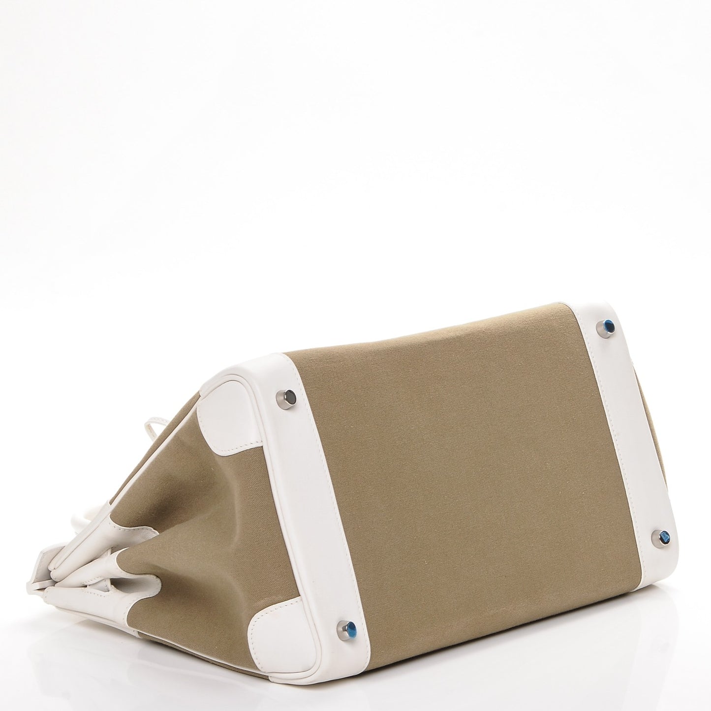 Swift Toile Birkin 35 Blanc Vert Miliatire