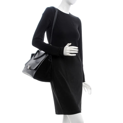 Celine Drummed Calfskin Suede Medium Trapeze Black 2 of 12