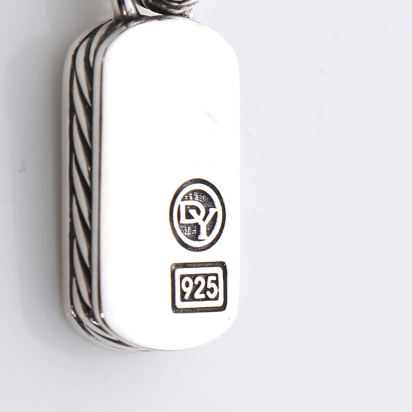 Sterling Silver Mother Of Pearl Small Dog Tag Enhancer Pendant