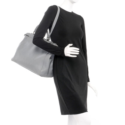 Fendi Vitello Suede Large Peekaboo Iconic Satchel Grigio Chiaro 2 of 10
