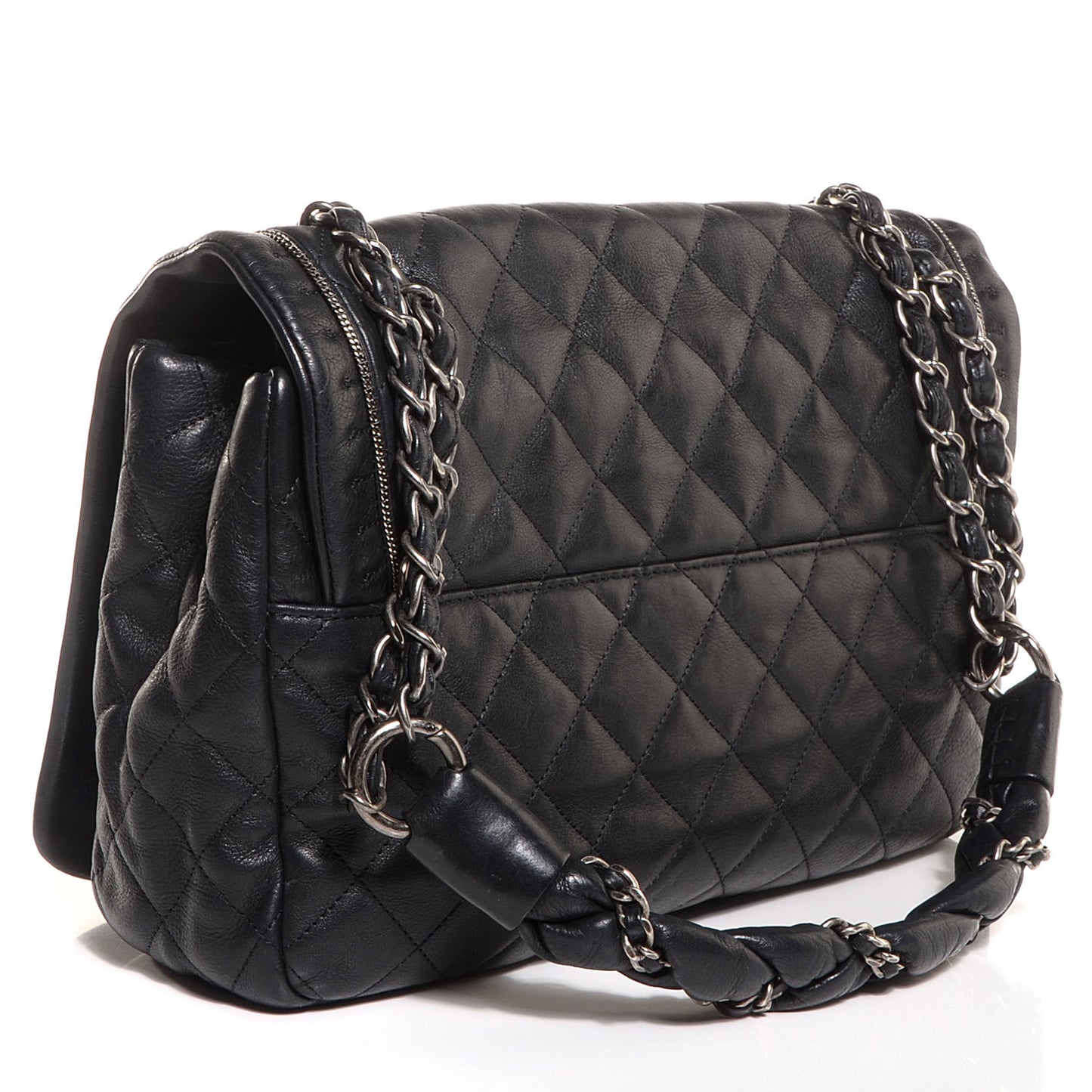 Calfskin Quilted Large Istanbul Flap Black
