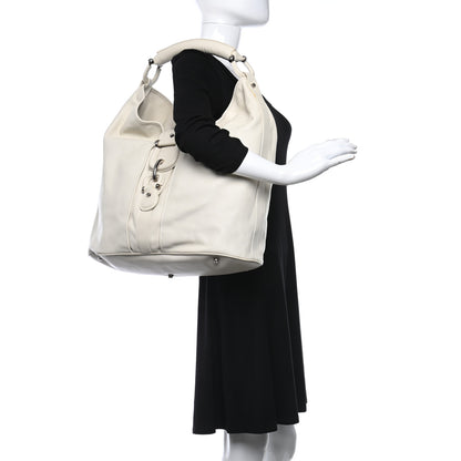 Burberry Calfskin Manor Hobo White 2 of 11