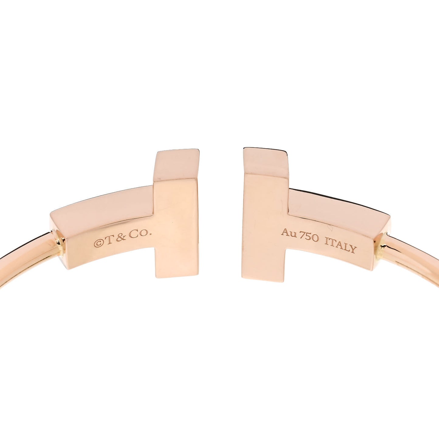 18K Rose Gold T Wide Wire Bracelet