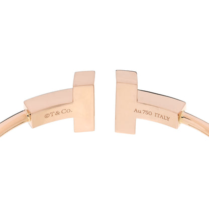 Tiffany 18K Rose Gold T Wide Wire Bracelet 3 of 4
