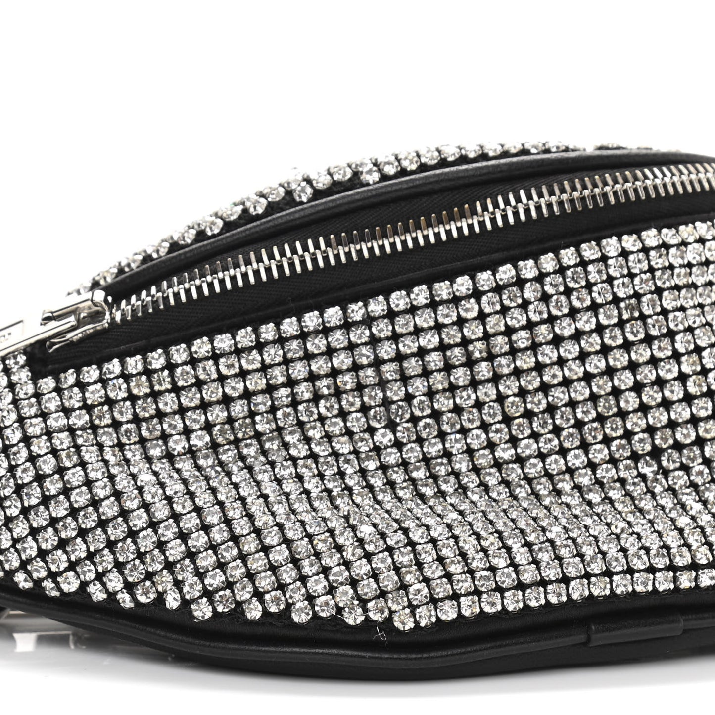 Rhinestone Mesh Mini Attica Belt Bag Black