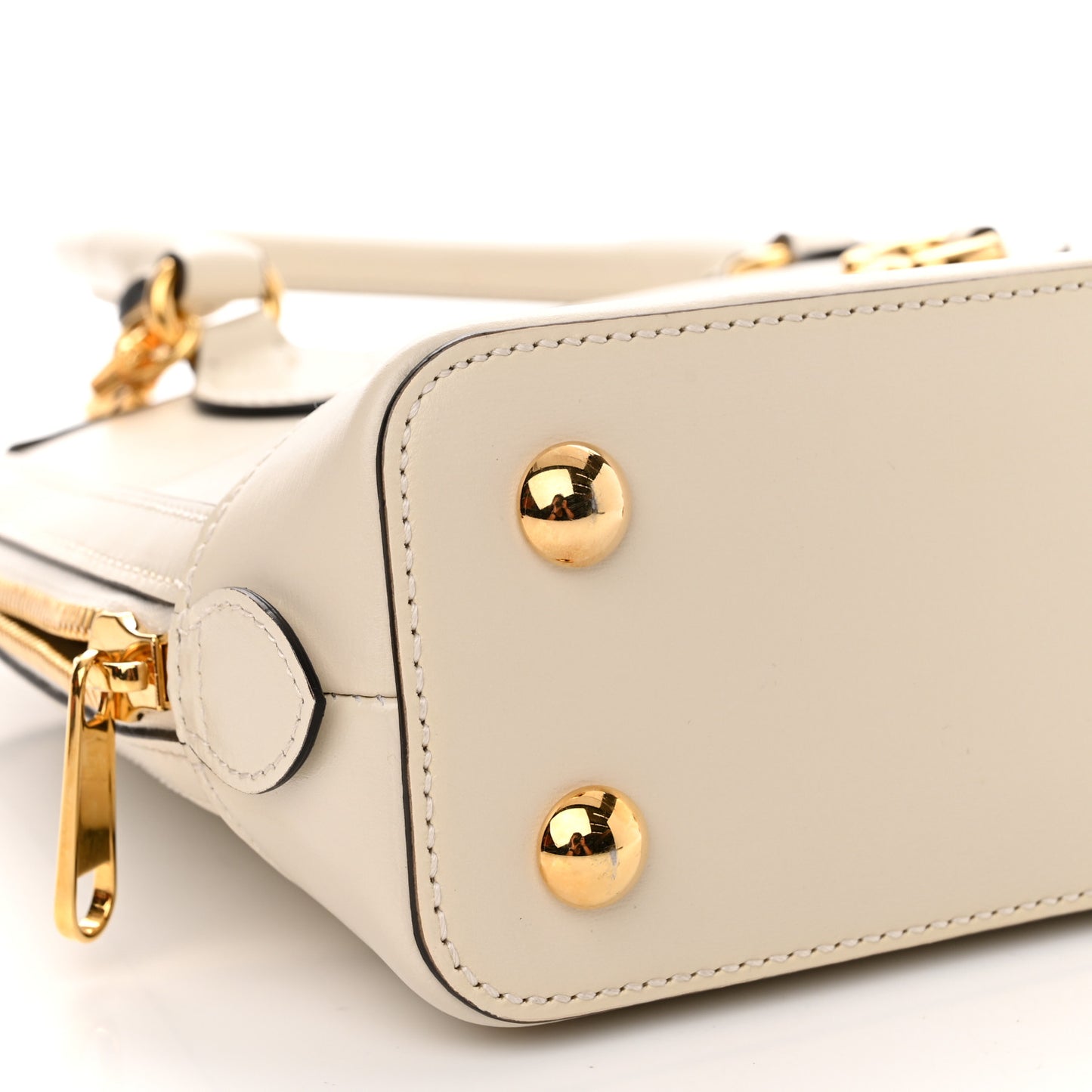 Boarded Plutone Calfskin Small Horsebit 1955 Top Handle Bag Mystic White
