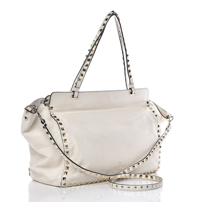 Valentino Garavani Vitello Medium Rockstud Tote Ivory 4 of 20