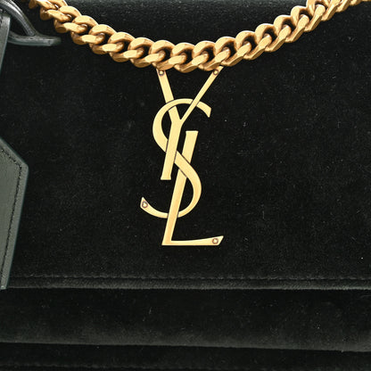 Saint Laurent Velvet Small Monogram Sunset Dark Green 8 of 11