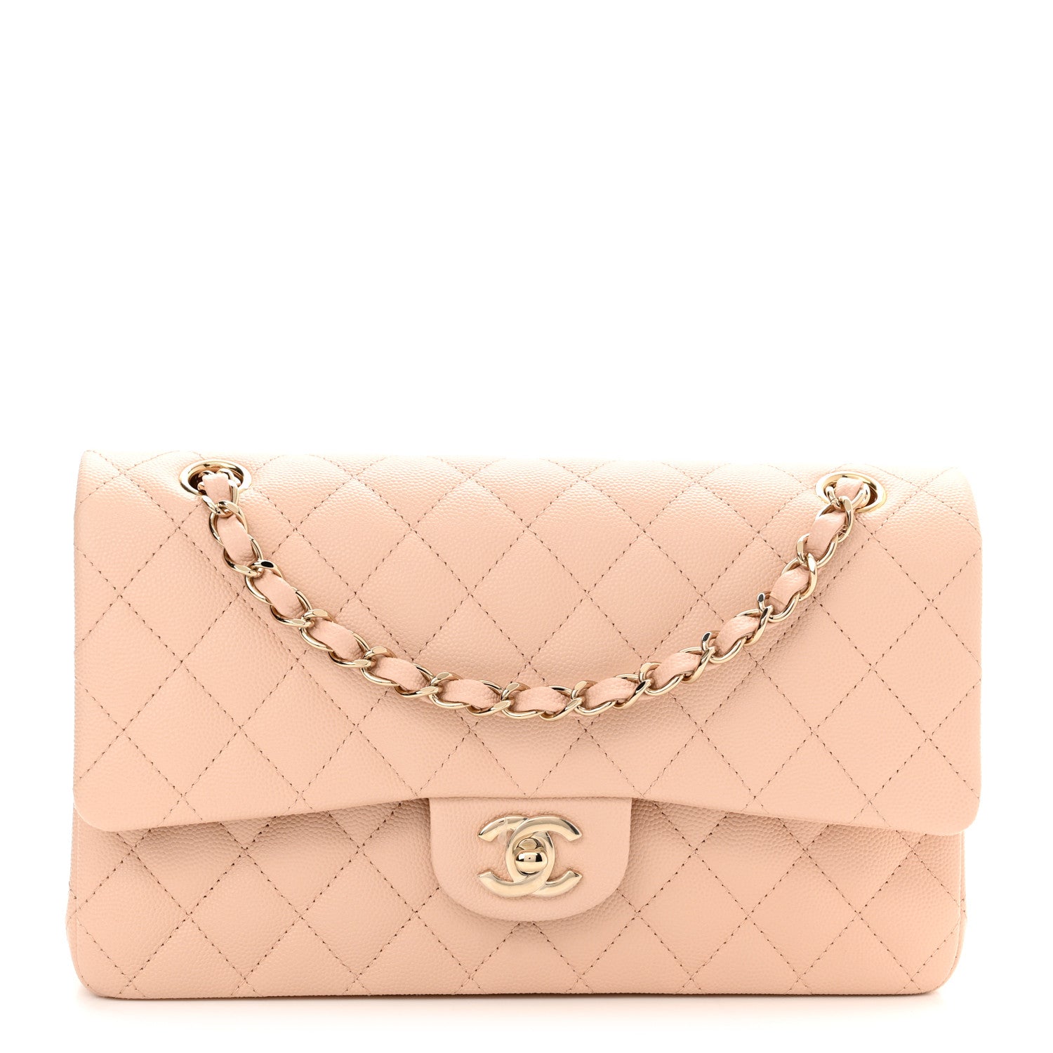 Chanel Caviar Quilted Medium Double Flap Light Beige 1 of 11