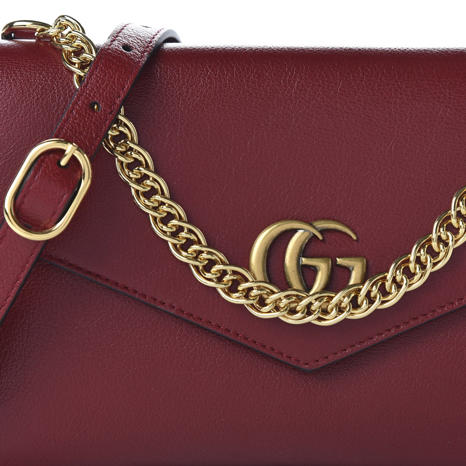 Gucci Calfskin Diagonal GG Medium Thiara Double Envelope Shoulder Bag Black Red 10 of 10