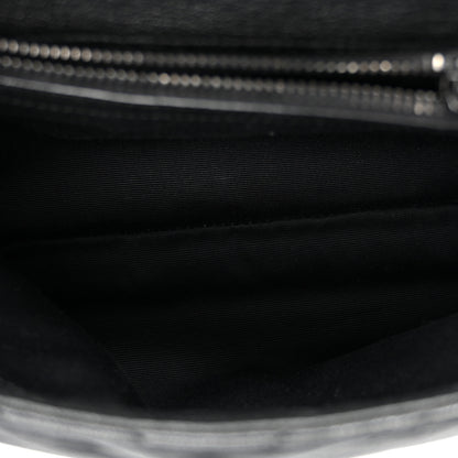 Saint Laurent Sheepskin Matelasse Chevron Monogram Monochrome Medium College Bag Black 5 of 9