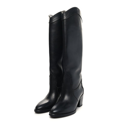 Saint Laurent Calfskin Kate 60 Western Knee High Boots 37 Black 3 of 7