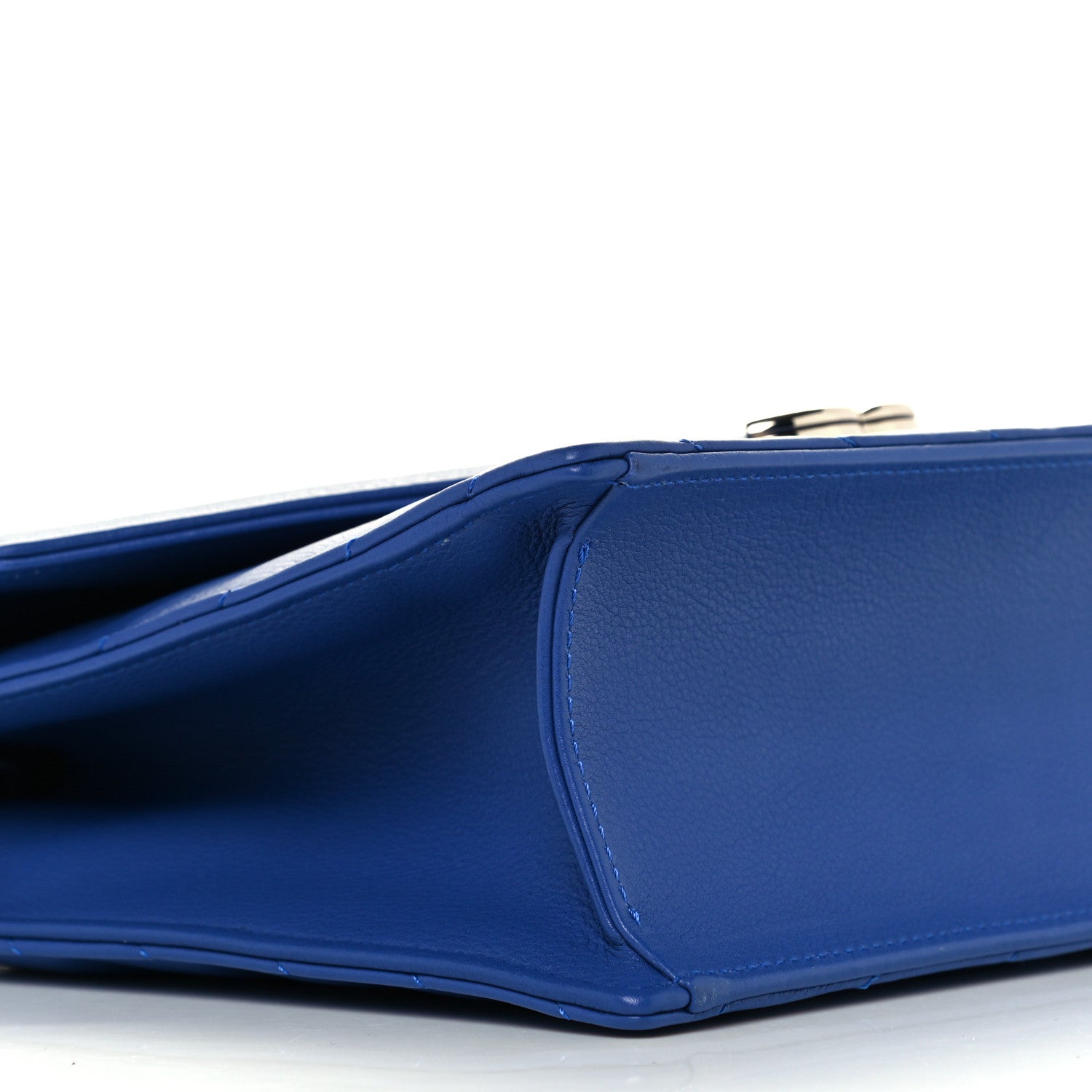 Chanel Calfskin Quilted Chevron Small Single Flap Blue 9 of 10