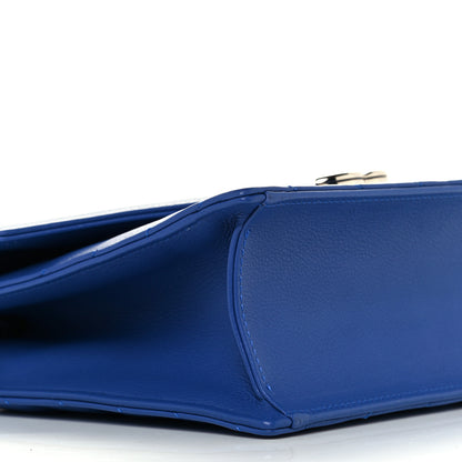 Chanel Calfskin Quilted Chevron Small Single Flap Blue 9 of 10