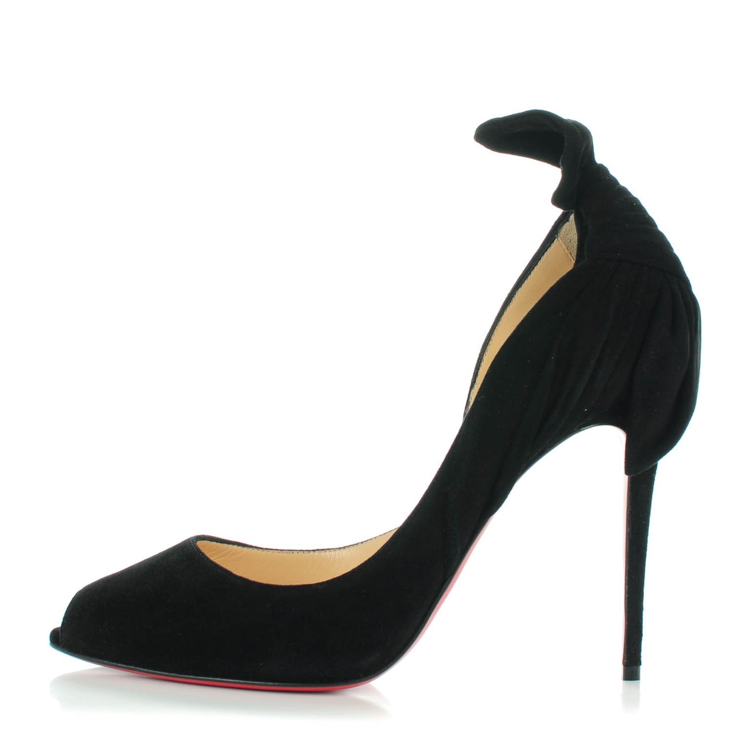 Suede Barbara 100 Peep Toe Pumps 37.5 Black