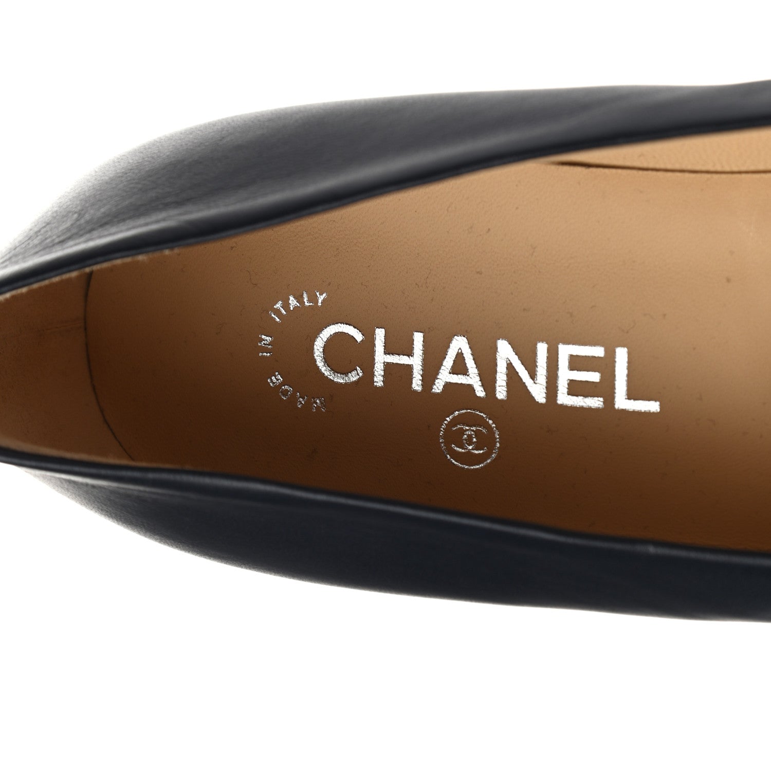Chanel Lambskin Grosgrain Cap Toe Ballerina Flats 41 Navy Black 6 of 8