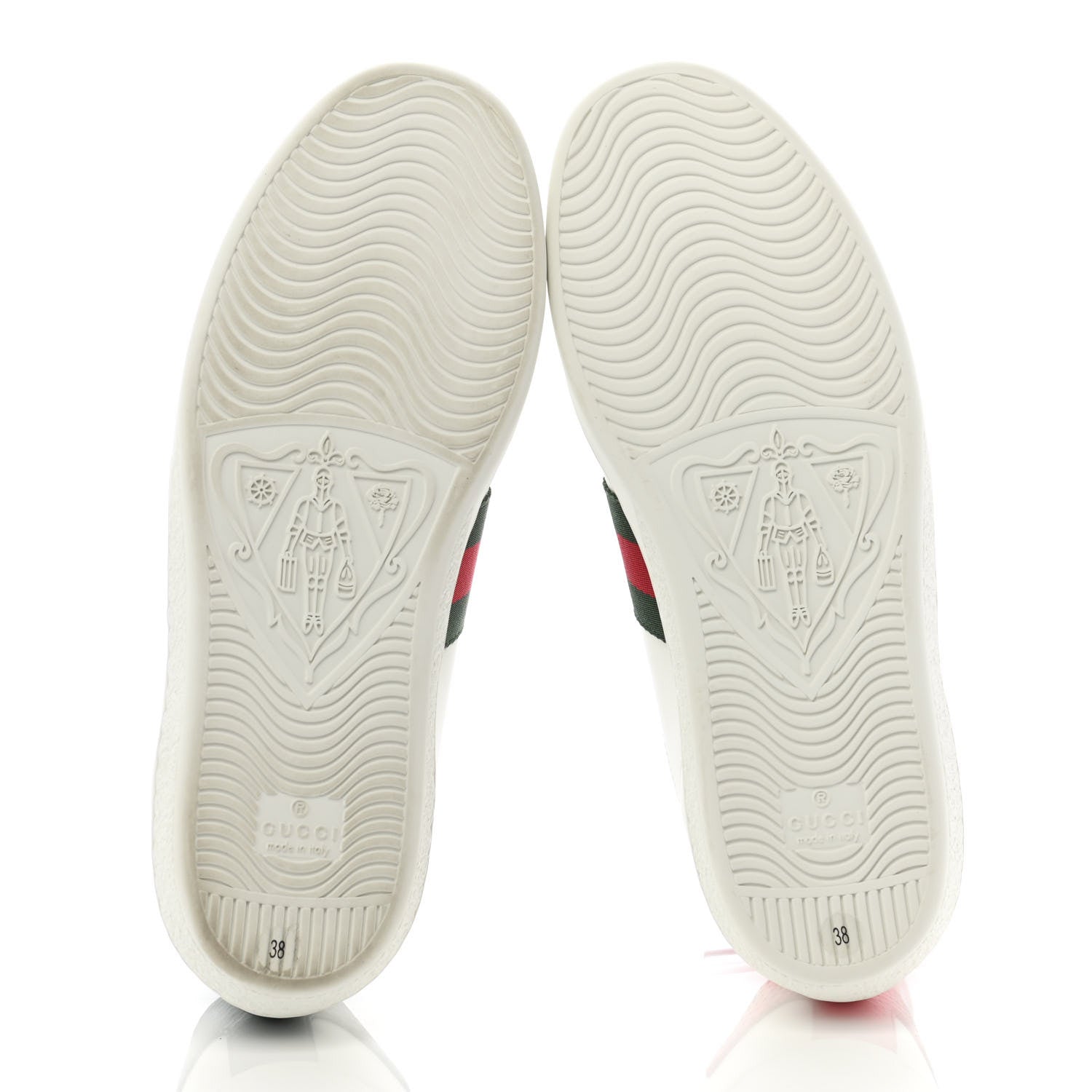 Gucci Calfskin Ayers Bee Embroidered Womens Ace Sneakers 38 White Green 5 of 9