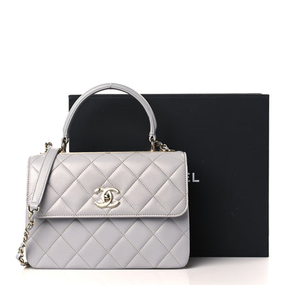 Chanel Lambskin Quilted Small Trendy CC Flap Dual Handle Bag Light Grey 10 of 10