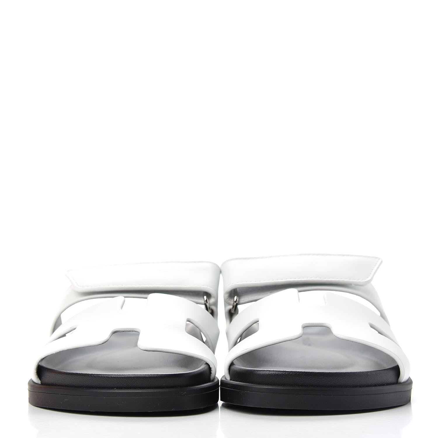 Hermes Calfskin Womens Chypre Sandals 37.5 White 2 of 11