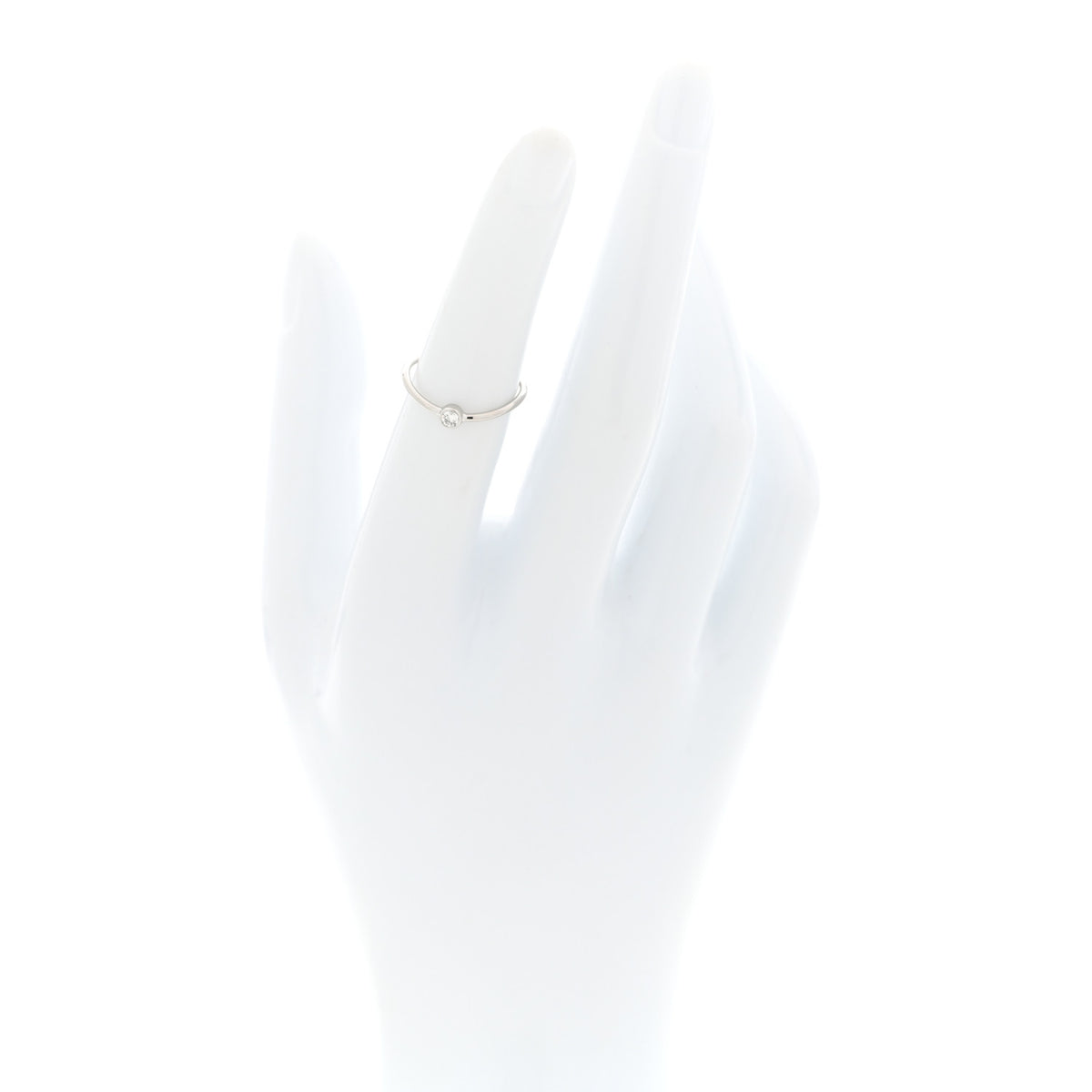 Platinum Diamond Elsa Peretti Single-Row Wave Ring 49 4.75