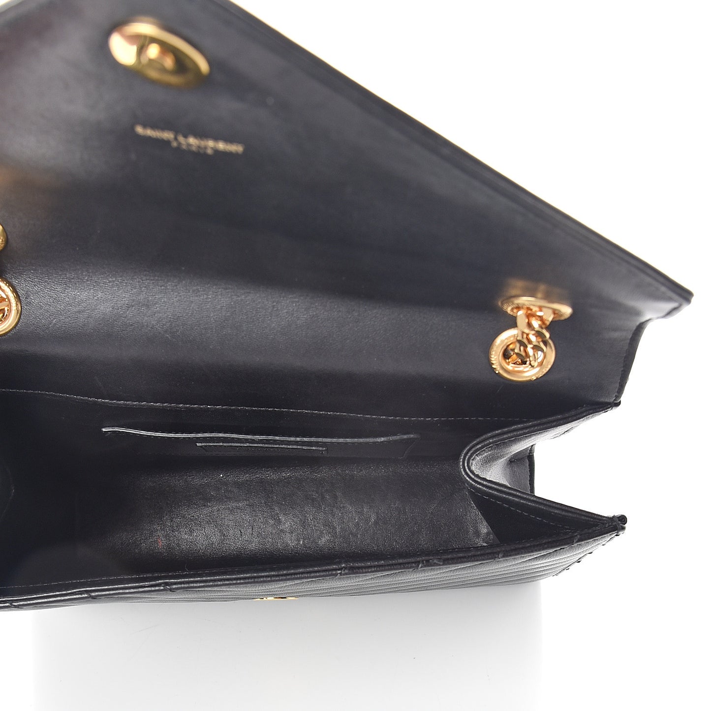 Lambskin Matelasse Chevron Medium Monogram Satchel Black