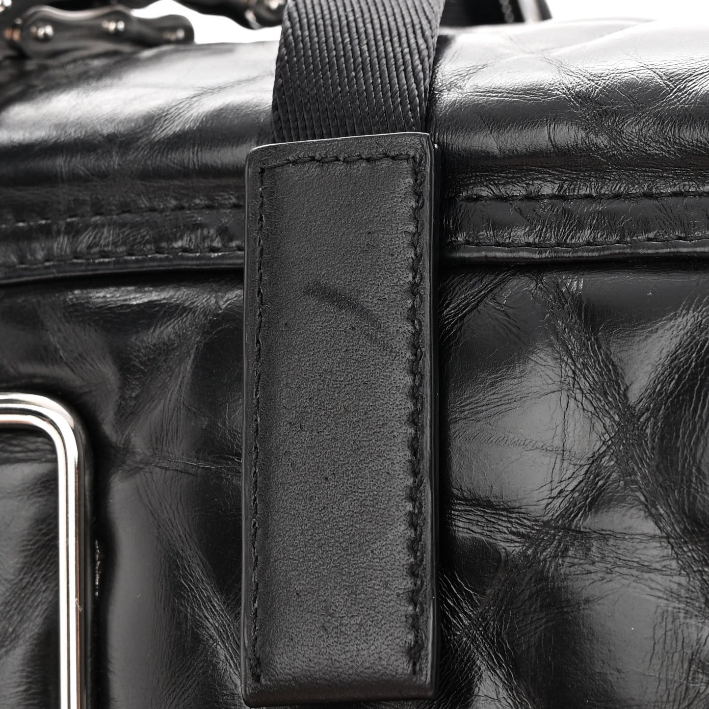 Calfskin Quilted Halo Crossbody Bag Black