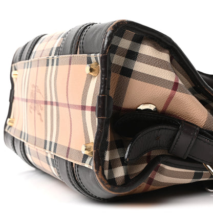 Burberry Haymarket Check Medium Minford Portrait Tote Chocolate 10 of 10